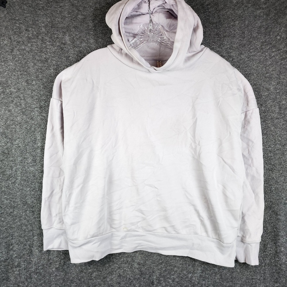 Fabletics Hoodie Women Size‎ M Lavender Fleece Dropped Shoulder Pullover